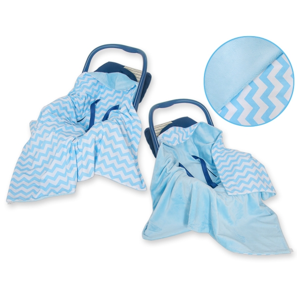 Copertina a Doppia Faccia per Seggiolino Auto Blu Chevron