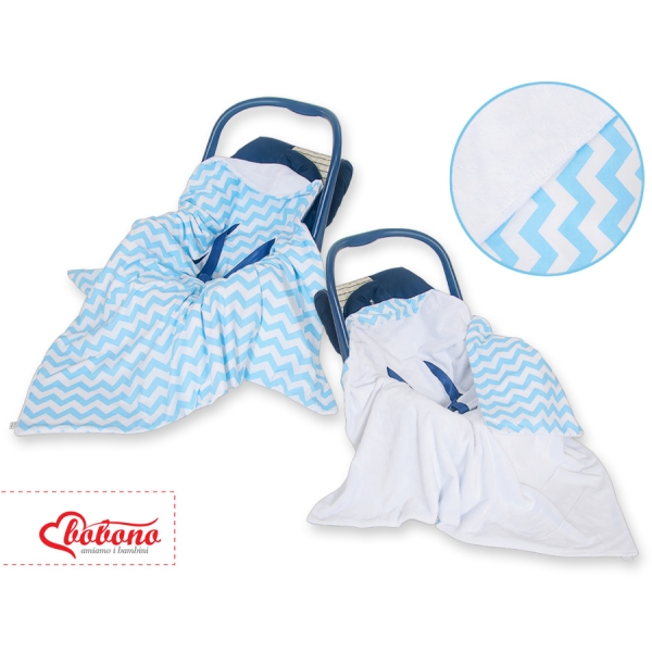 Copertina a Doppia Faccia per Seggiolino Auto Blu Chevron