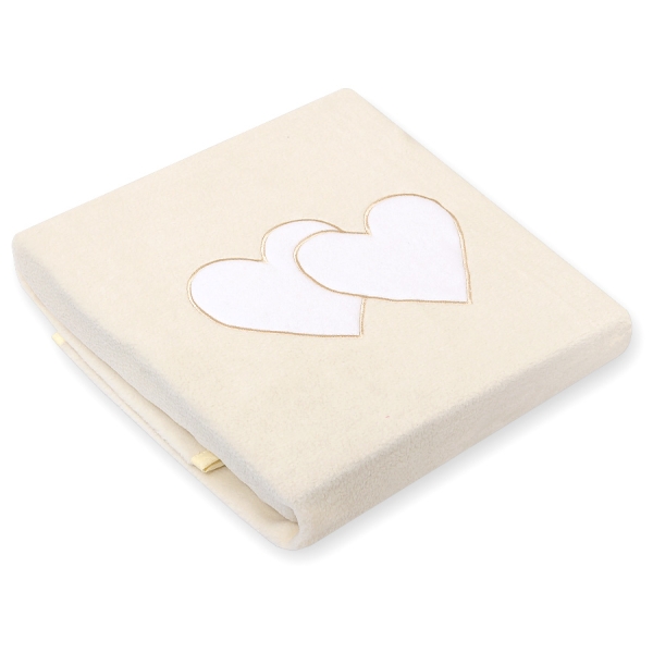 Copertina in Pile per Neonati Creme Cuori