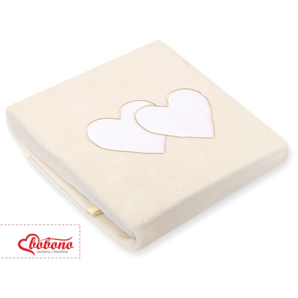 Copertina in Pile per Neonati Creme Cuori