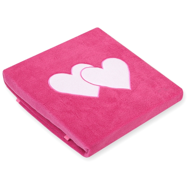 Copertina in Pile per Neonati Rosa Cuori