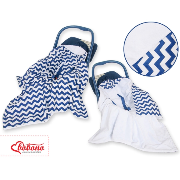 Copertina per Seggiolino Auto Bifacciale Blu Scuro Chevron