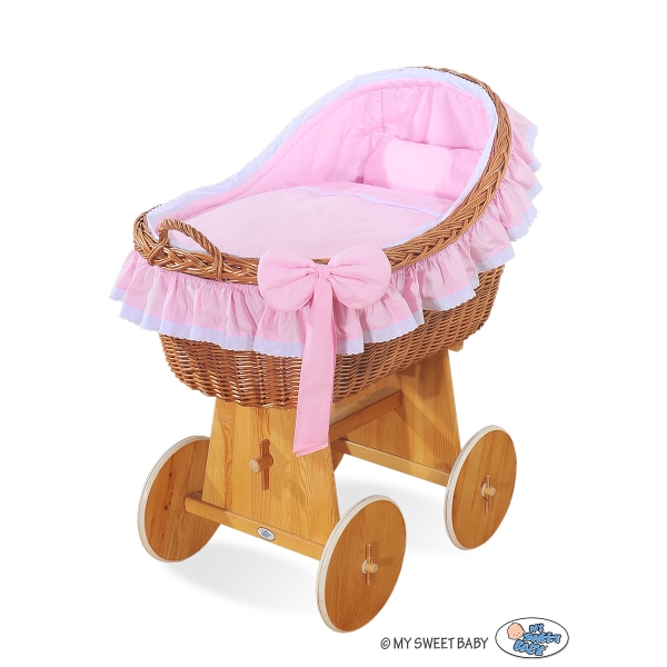 Culla Completa con Biancheria e Materasso Rosa Rosa Carine per Ragazze