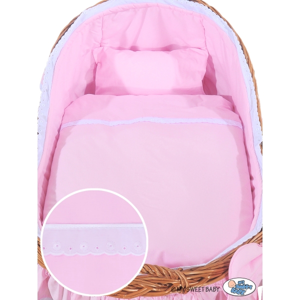 Culla Completa con Biancheria e Materasso Rosa Rosa Carine per Ragazze