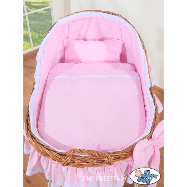 Culla Completa con Biancheria e Materasso Rosa Rosa Carine per Ragazze