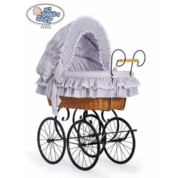 Culla Completa Neonato Vintage Retrò Grigio Vittoria