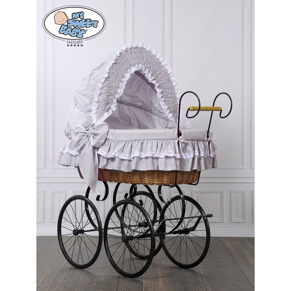 Culla Completa Neonato Vintage Retrò Grigio Vittoria