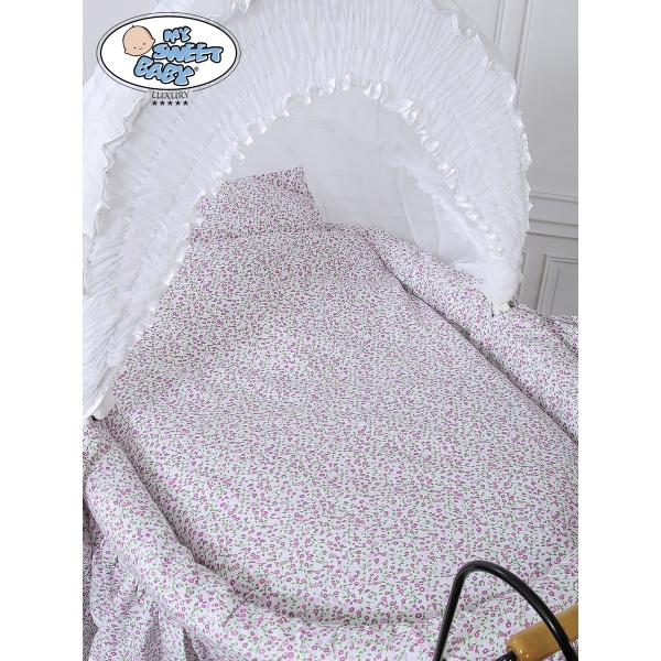 Culla Completa Neonato Vintage Retrò Rosa Bianca Jasmine