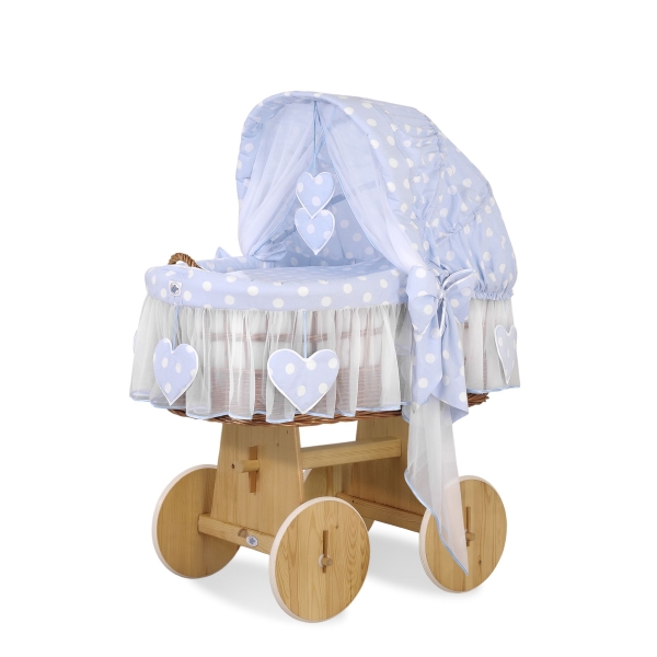 Culla con Cappotta e Ruote per Neonato Blu Amelia