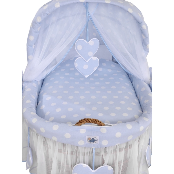 Culla con Cappotta e Ruote per Neonato Blu Amelia