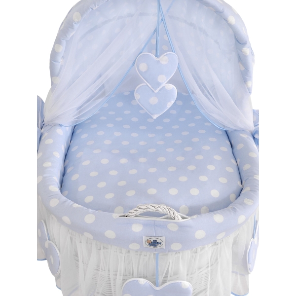 Culla con Cappotta e Ruote per Neonato Blu Amelia
