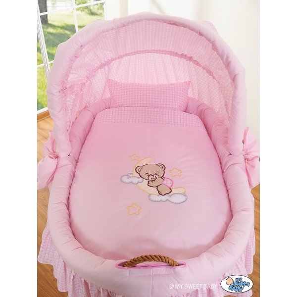 Culla con Cappotta Ruote Grandi Rosa Notte