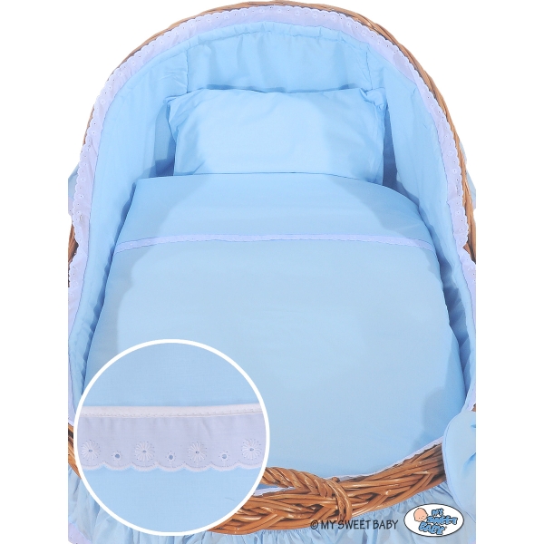 Culla con Cappottina di Vimini Blu Carine Ragazzo