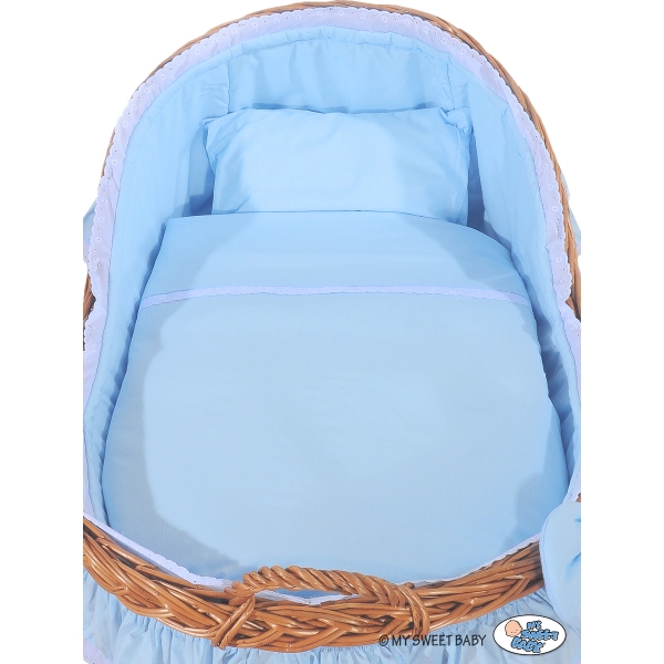 Culla con Cappottina di Vimini Blu Carine Ragazzo