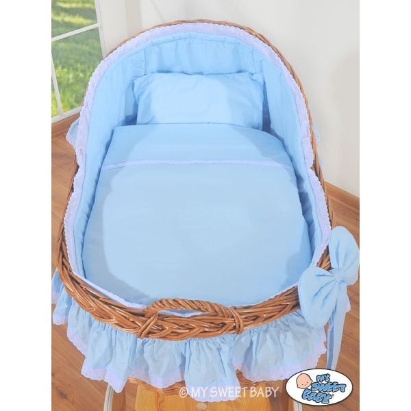 Culla con Cappottina di Vimini Blu Carine Ragazzo