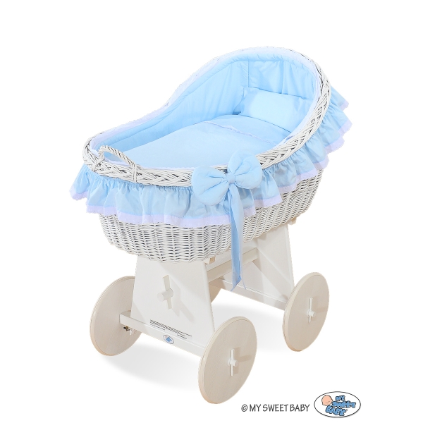 Culla con Cappottina di Vimini Blu Carine Ragazzo