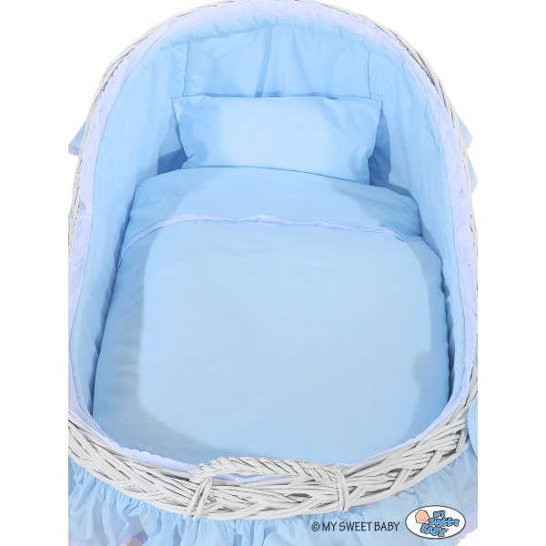 Culla con Cappottina di Vimini Blu Carine Ragazzo