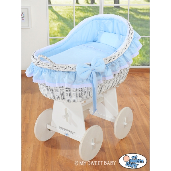 Culla con Cappottina di Vimini Blu Carine Ragazzo