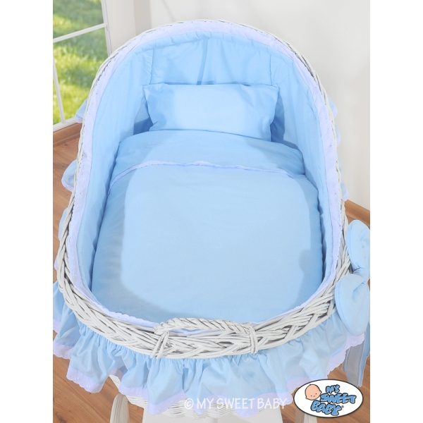 Culla con Cappottina di Vimini Blu Carine Ragazzo