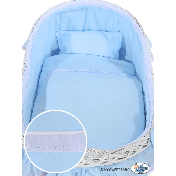 Culla con Cappottina di Vimini Blu Carine Ragazzo