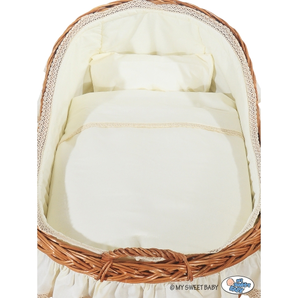 Culla con Cappottina di Vimini Creme Carine