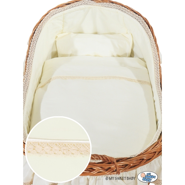 Culla con Cappottina di Vimini Creme Carine