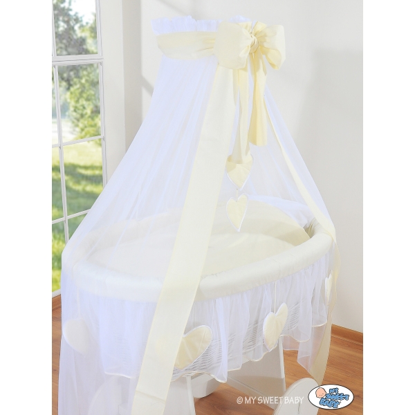 Culla con Drappo Ruote Grandi Deluxe Creme Amelia