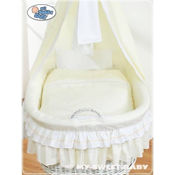 Culla con Velo Ruote Grandi Creme Bella