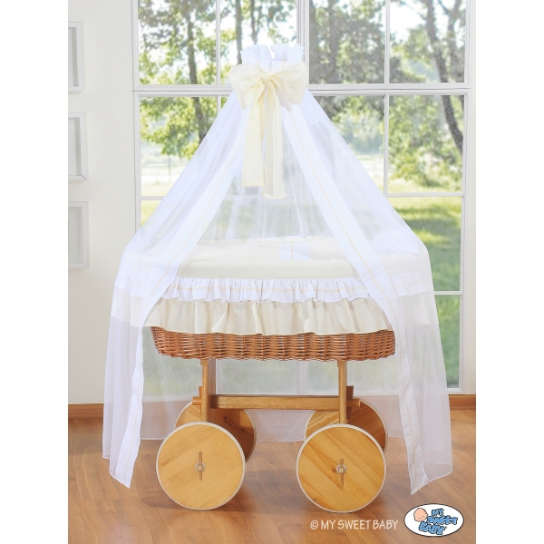 Culla con Velo Ruote Grandi Deluxe Creme Bella