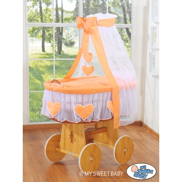 Culla di Vimini con Velo per Bambini Amelia Pesca
