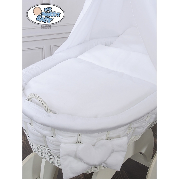 Culla in Vimini con Baldacchino Bianca