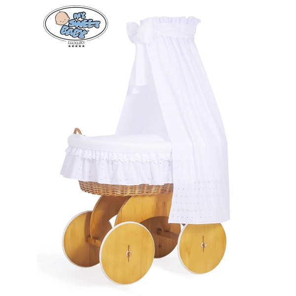 Culla in Vimini con Baldacchino Carlotta