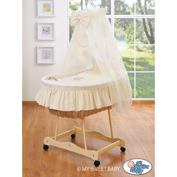 Culla in Vimini con Velo Creme Notte