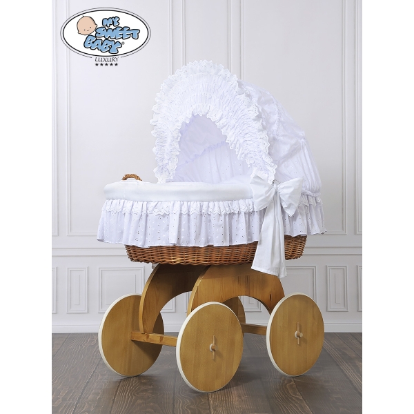 Culla in Vimini e Legno con Cappottina Carlotta