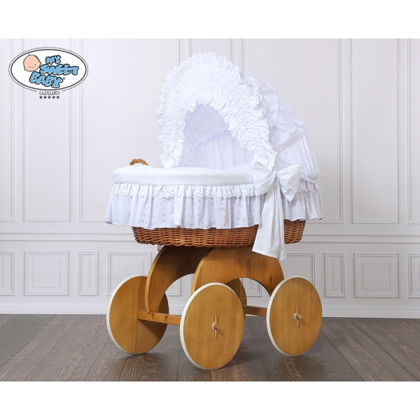 Culla in Vimini e Legno con Cappottina Carlotta