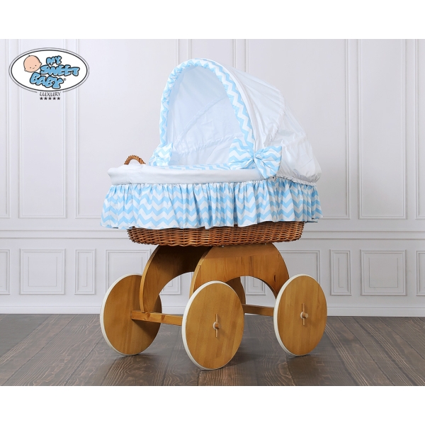Culla in Vimini e Legno con Cappottina Hanna
