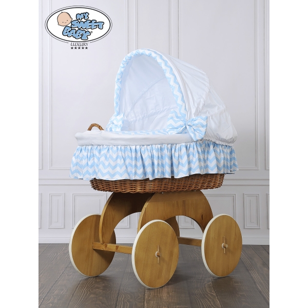 Culla in Vimini e Legno con Cappottina Hanna