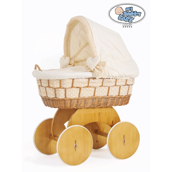 Culla in Vimini e Legno con Cappottina Isabella