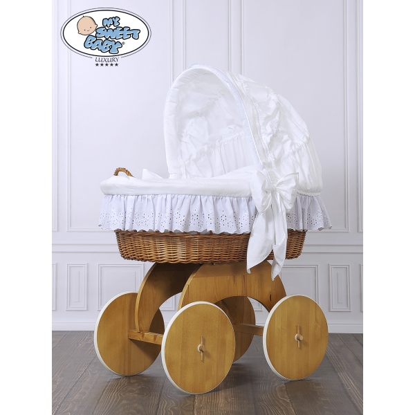 Culla in Vimini e Legno con Cappottina Sofia