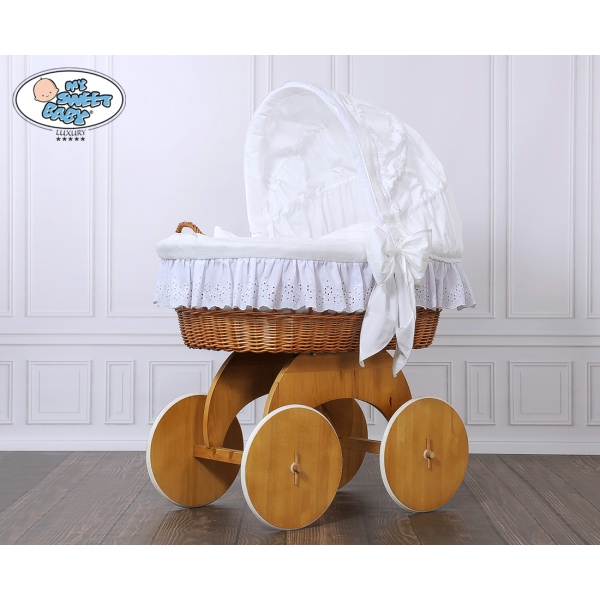 Culla in Vimini e Legno con Cappottina Sofia