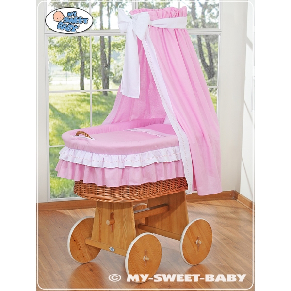 Culle vimini neonato Rosa