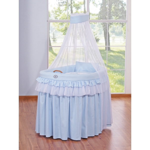 Culla Neonato Rotelle e Baldacchino Blu Little Prince/Princess