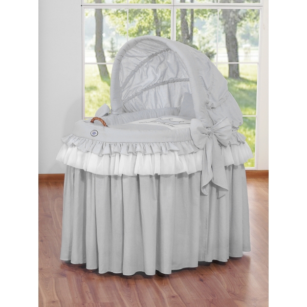 Culla per Bambini Piccole Ruote Cappottina Grigio Little Prince/Princess