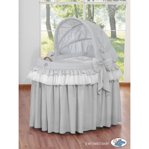 Culla per Bambini Piccole Ruote Cappottina Grigio Little Prince/Princess