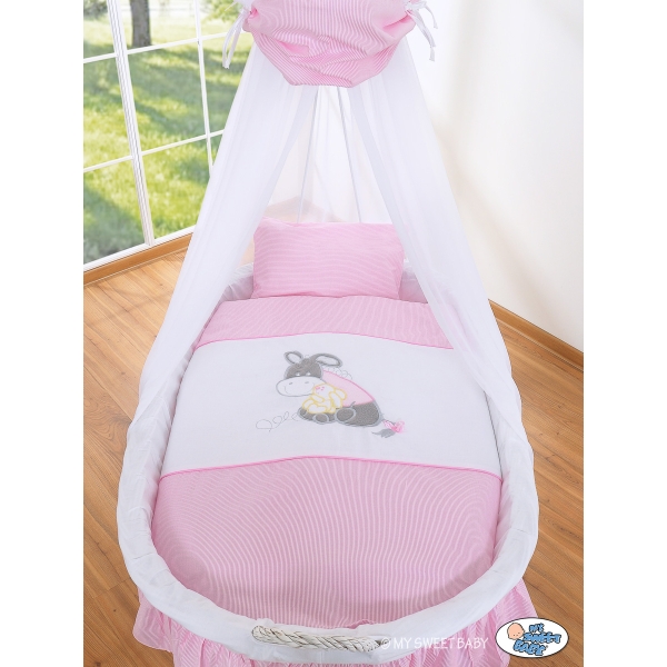 Culla per Bambini Piccole Ruote Velo Rosa Luca