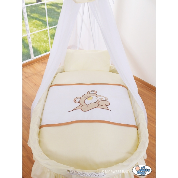 Culla per Neonato con Drappo Piccole Ruote Creme Barnaba