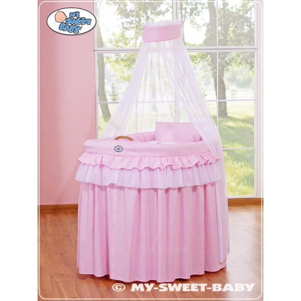 Culla per Neonato con Drappo Piccole Ruote Rosa Rosa Little Princess per Ragazze