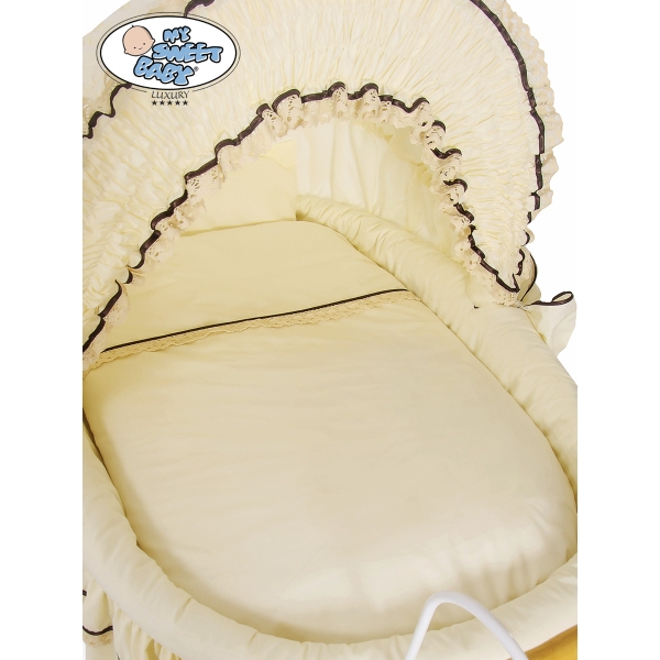 Culla Retrò per Neonato Ruote Cappottina Creme Emma