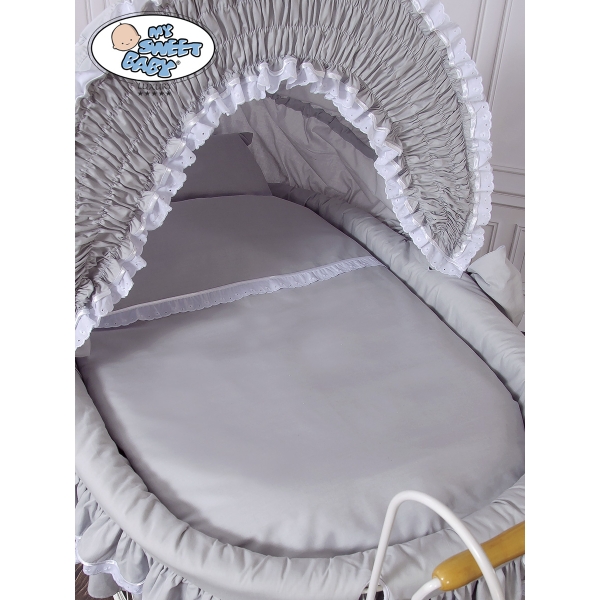 Culla Retrò per Neonato Ruote Cappottina Grigio Vittoria