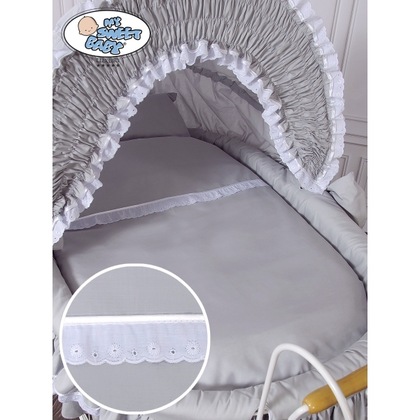 Culla Retrò per Neonato Ruote Cappottina Grigio Vittoria